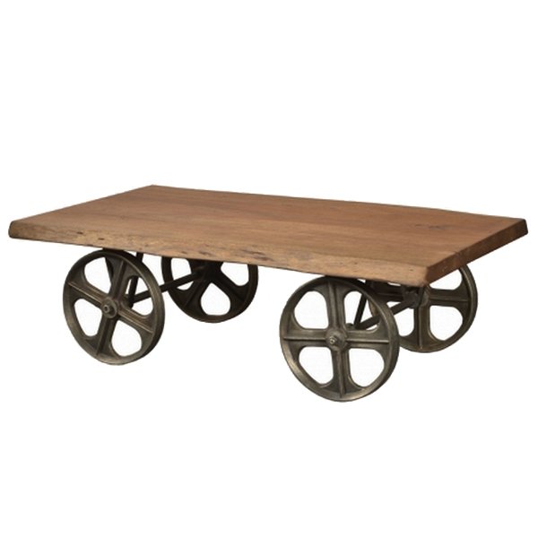 Стол на колесах Industrial Coffee Table on Wheels Акация в Самаре | Loft Concept 