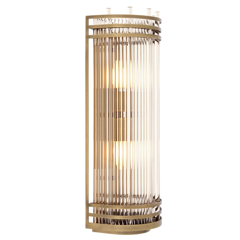 Бра Eichholtz Wall Lamp Gulf L Brass Латунь Античная полированная Прозрачный в Самаре | Loft Concept 