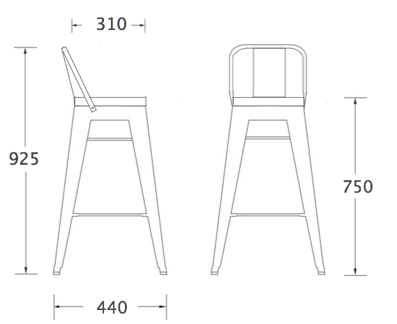 Барный стул Tolix Bar Stool 75 Backed в Самаре