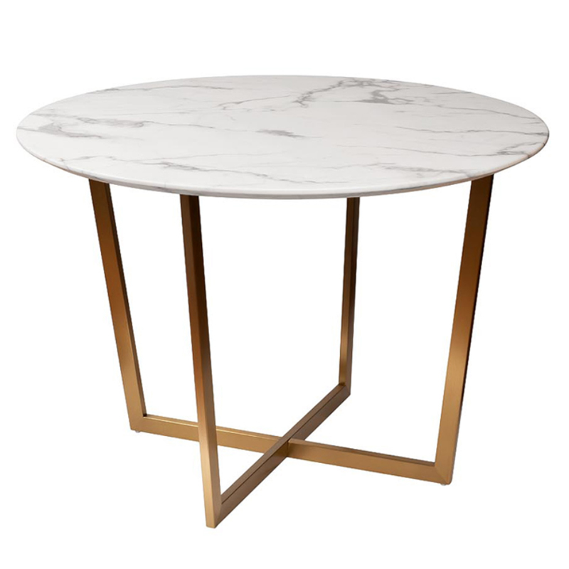 Обеденный стол Dining table Jacques round white Белый Золотой в Самаре | Loft Concept 