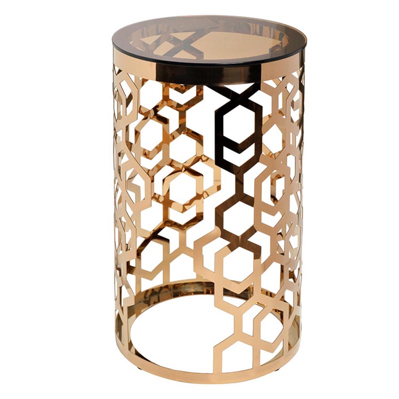 Подставка Yen Geometry pink gold cylinder 70 Глянцевое золото в Самаре | Loft Concept 