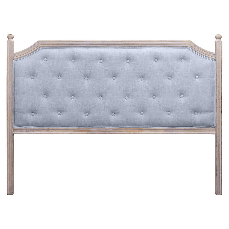 Изголовье кровати серое с мягкой обивкой из рогожки Emma Headboard Серый Коричневый в Самаре | Loft Concept 