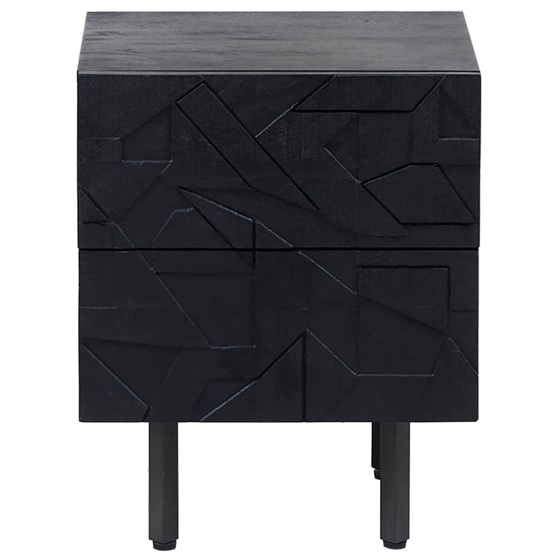 Тумба Polygonal Ornament Nightstand Черный в Самаре | Loft Concept 