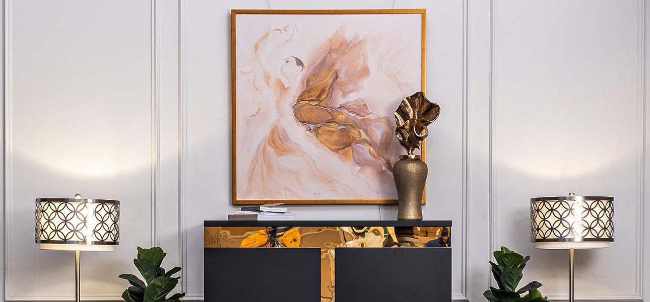 Ваза дизайнерская с золотой крышкой Emma - фото №1