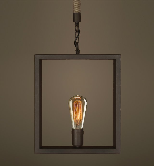 Подвесной светильник  Quadrate Loft Rope Light Коричневый в Самаре | Loft Concept 