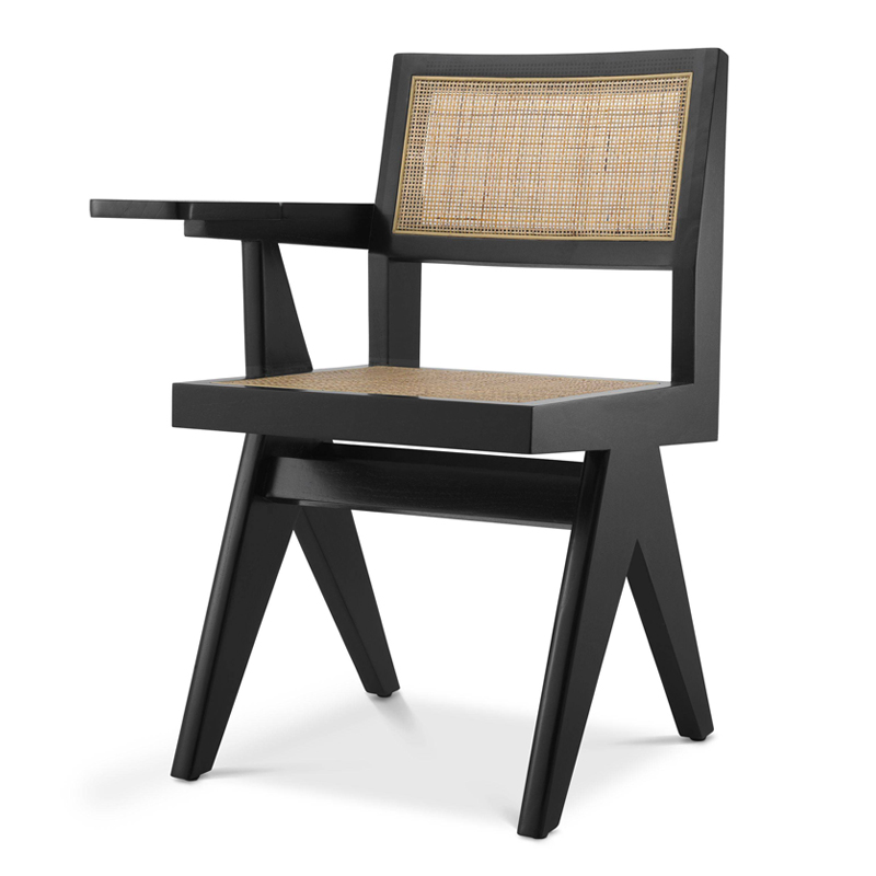 Стул Eichholtz Chair Niclas With Desk black Бежевый Черный в Самаре | Loft Concept 