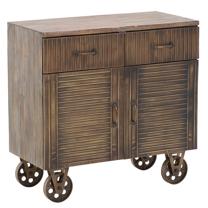 Комод в стиле Лофт на колёсах Mojens Loft Chest of Drawers Темная бронза Коричневый винтаж в Самаре | Loft Concept 