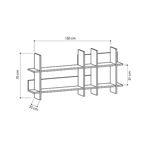 Полка прямая подвесная двухъярусная цвета антрацит BEADS BOOKCASE ANTHRACITE в Самаре