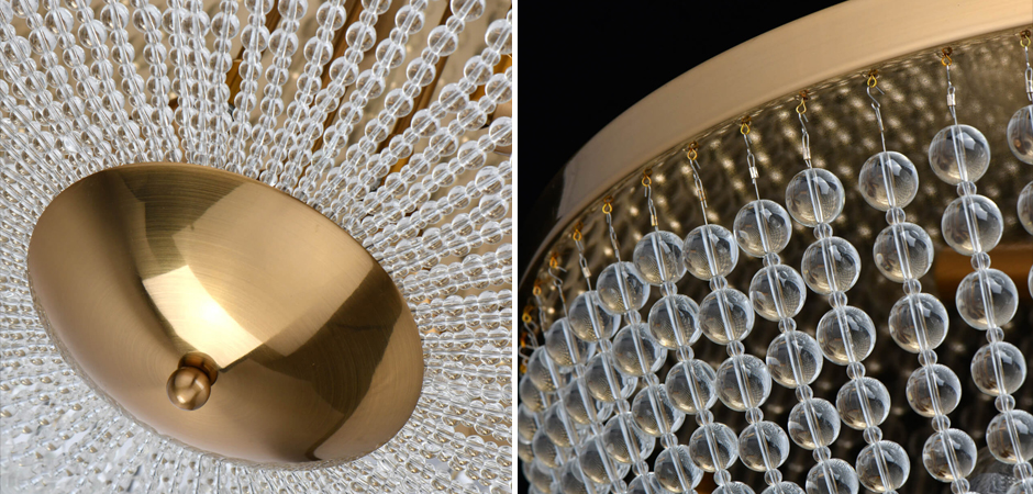 Потолочный светильник Virginia Clear Beads ceiling Gold L - фото №2