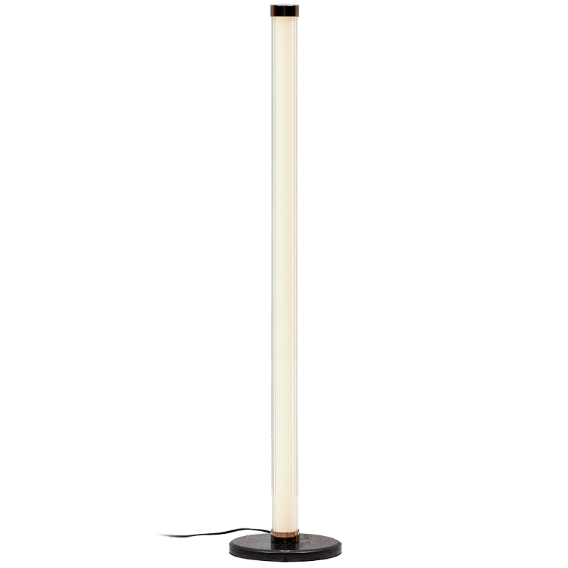 Дизайнерский торшер CANVAS GLASS TUBE FLOOR LAMP Медь Кремовый Черный Прозрачное Стекло в Самаре | Loft Concept 