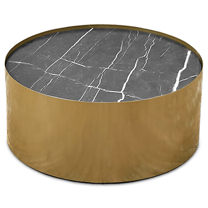 Кофейный стол Cappello Coffee Table Латунь Черный Мрамор Nero в Самаре | Loft Concept 