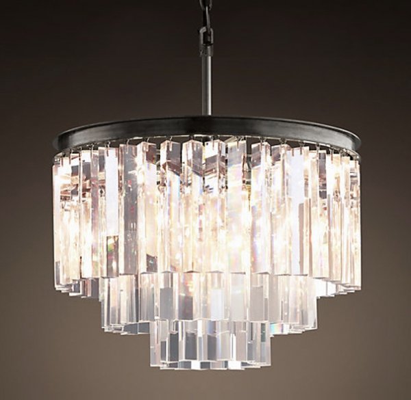 Люстра RH 1920s Odeon Clear Glass Fringe Chandelier - 3 rings Черный в Самаре | Loft Concept 