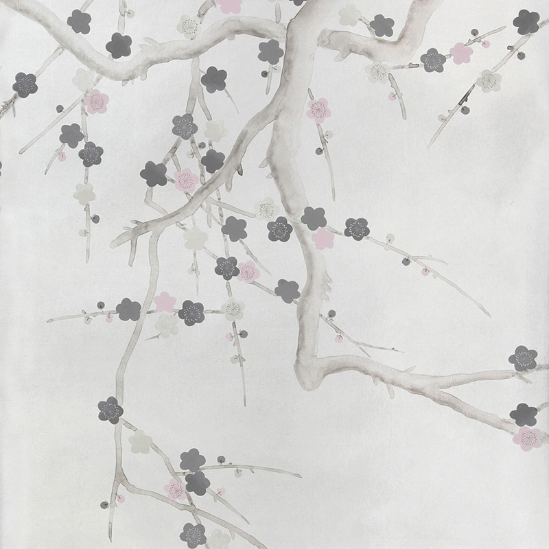 Обои ручная роспись Plum Blossom Colourway SC-233 on Sterling Silver gilded silk Обои ручная роспись Plum Blossom Colourway SC-233 on Sterling Silver gilded silk в Самаре | Loft Concept