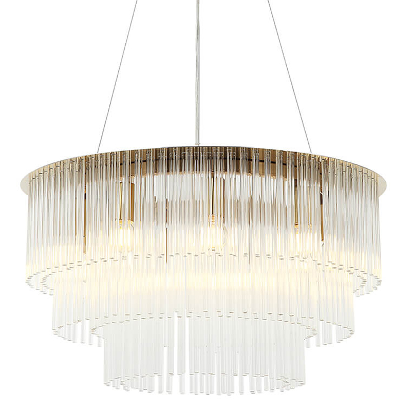 Люстра Harrison Chandelier gold 9 lamp Глянцевое золото Прозрачный в Самаре | Loft Concept 