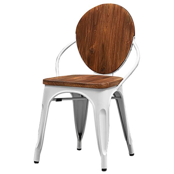 Стул Tolix chair Wooden White Дуб темный Белый в Самаре | Loft Concept 