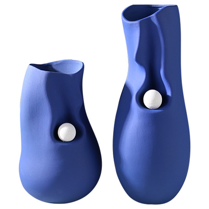 Ваза Molecule Collection Rhea Blue Vase Синий Белый в Самаре | Loft Concept 