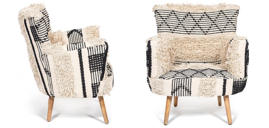 Кресло KELIM Pattern black and white Chair Кресло KELIM Pattern black and white Chair - Loft-Concept в Самаре