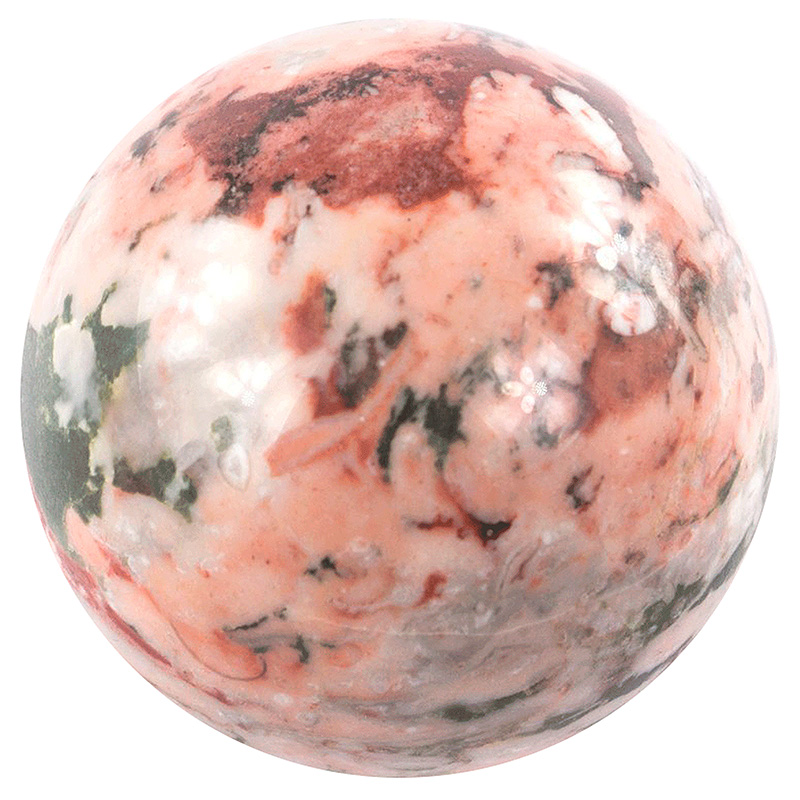 Шар декоративный из натурального камня Креноид Natural Stone Spheres 7.5 см Розовый Серый Белый Красный в Самаре | Loft Concept 