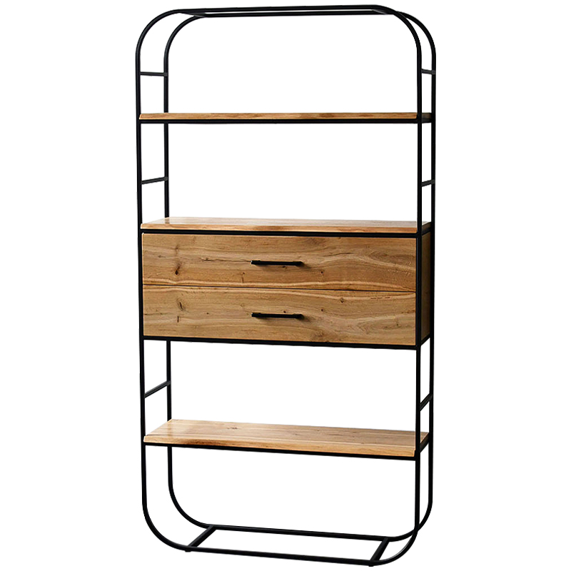 Стеллаж Glenn Industrial Metal Rust Two Drawers Rack Древесина Черный в Самаре | Loft Concept 