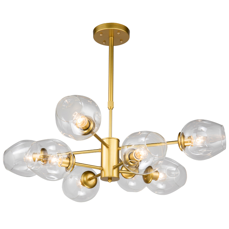 Люстра Branching Bubble Chandelier gold 8 Глянцевое золото Прозрачный в Самаре | Loft Concept 