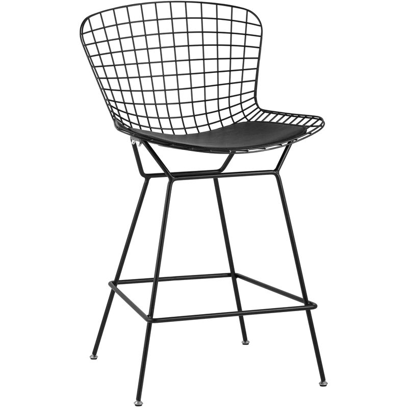 Полубарный стул Bertoia Barstool Черный Матовый Металл Черный в Самаре | Loft Concept 