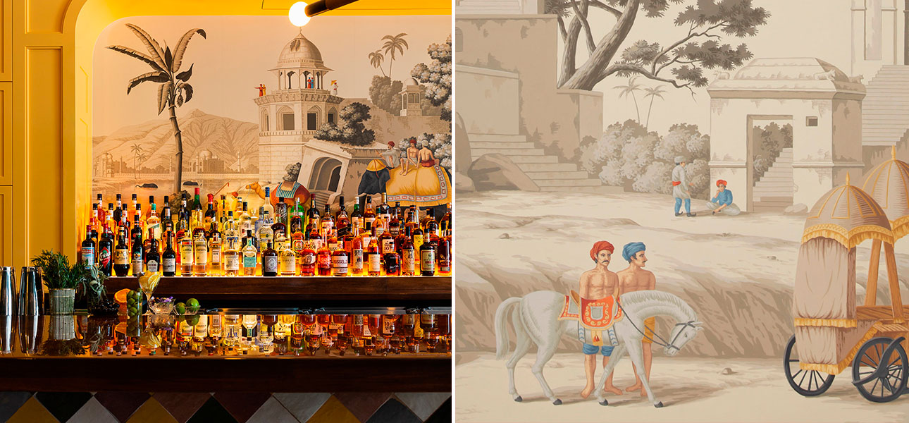 Обои ручная роспись Early Views of India scenic paper - фото