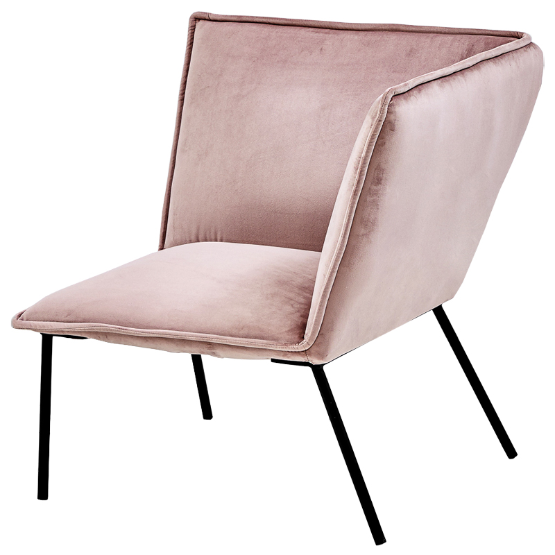 Кресло Corner Armchair pink Розовый пастельный Черный в Самаре | Loft Concept 