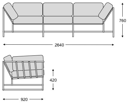 Диван Kenn X Miller sofa Indigo and copper denim в Самаре