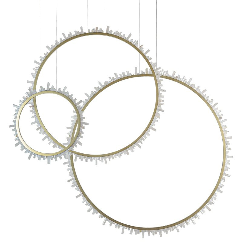 Люстра три кольца Vertical Crystal Gold Rings Chandelier Золотой Белый в Самаре | Loft Concept 