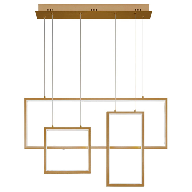 Люстра Rectangle Geometry Chandelier Gold 3 Золотой в Самаре | Loft Concept 