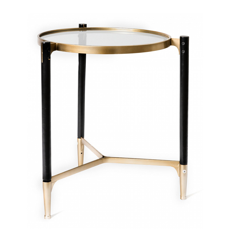 Приставной столик Black & Gold Table round Черный матовое золото в Самаре | Loft Concept 