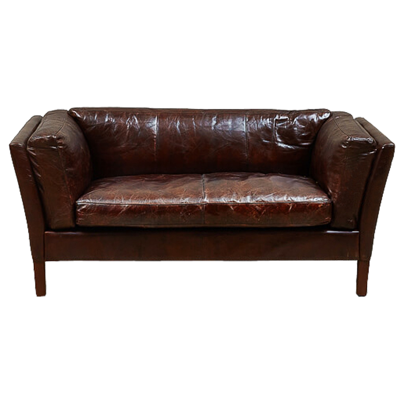 Диван RH SORENSEN Sofa Brown leather double Коричневый в Самаре | Loft Concept 