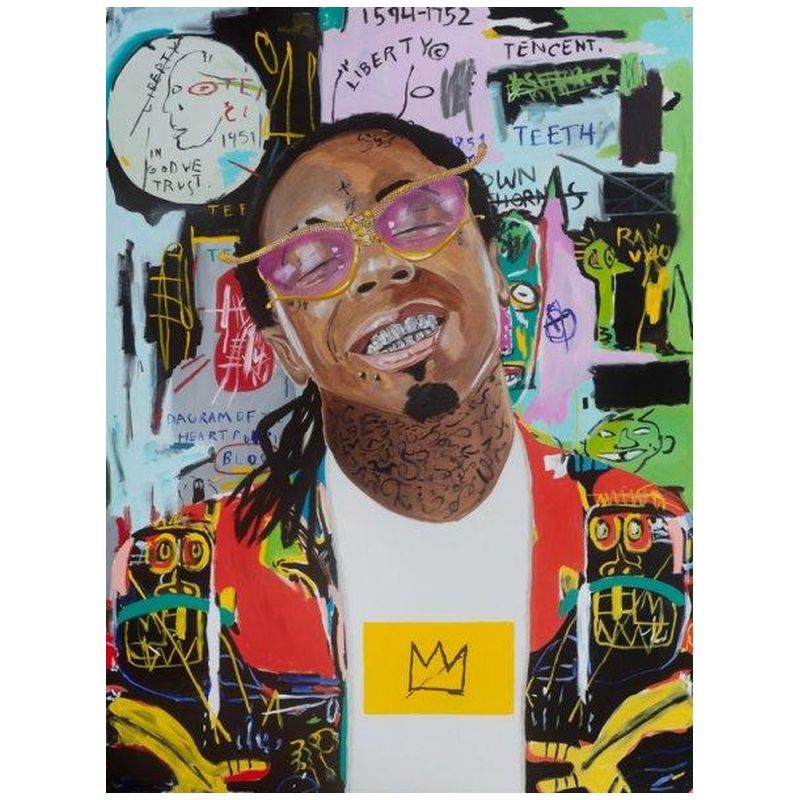 Картина King Weezy with Basquiat Jacket and Background Мульти в Самаре | Loft Concept 