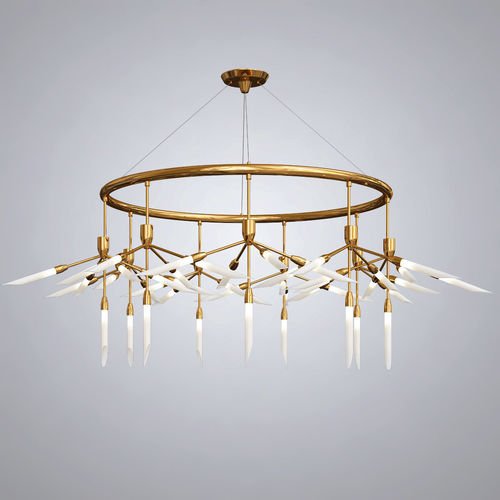 Люстра Spur Ring Chandelier Латунь Белый в Самаре | Loft Concept 