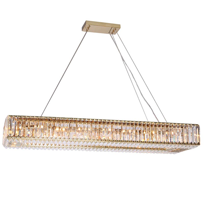 Люстра Darleen Crystal Gold Rectangular Chandelier Золотой Прозрачный (Transparent) в Самаре | Loft Concept 