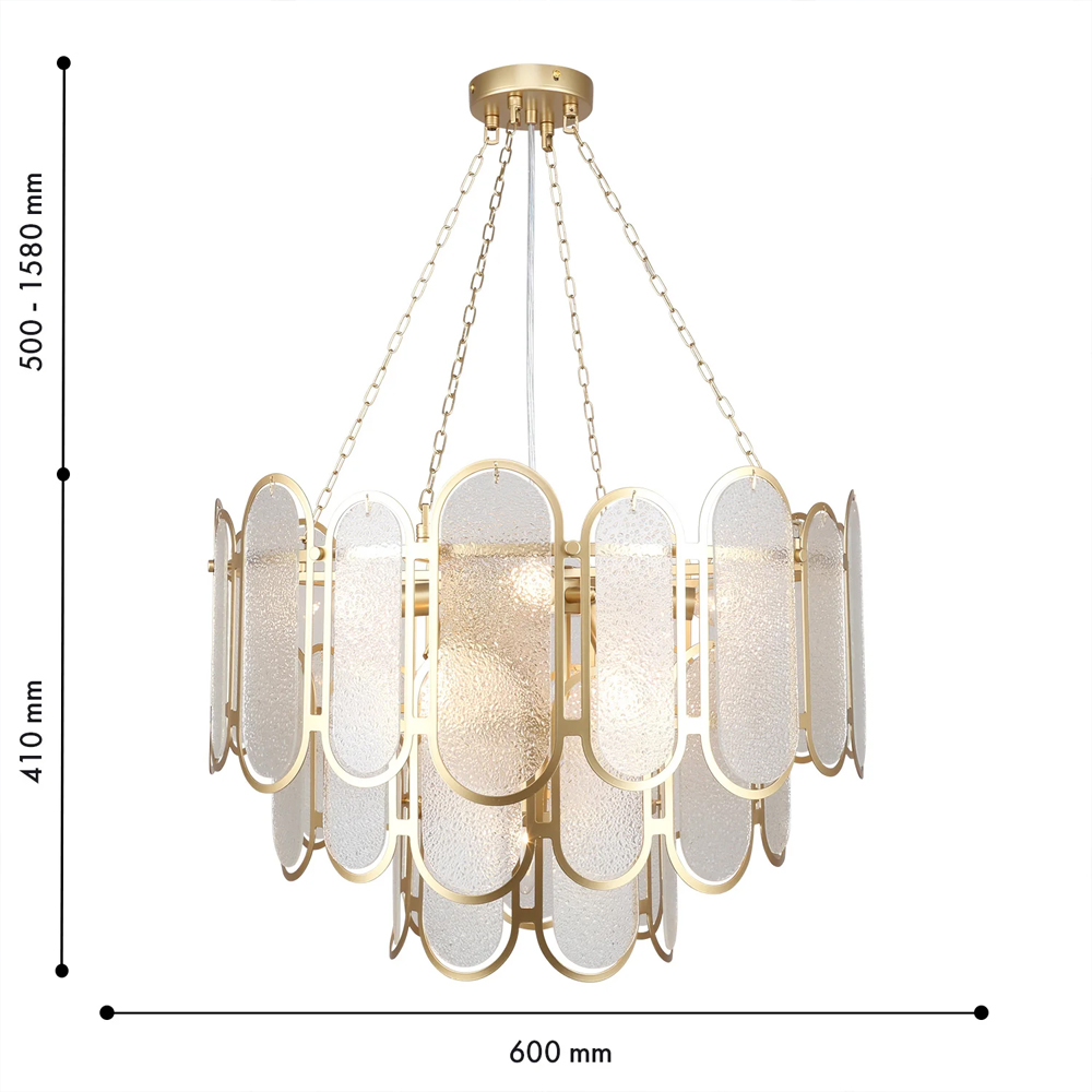 Люстра с многослойным эффектом из овальных элементов из непрозрачного стекла Conformation в Самаре