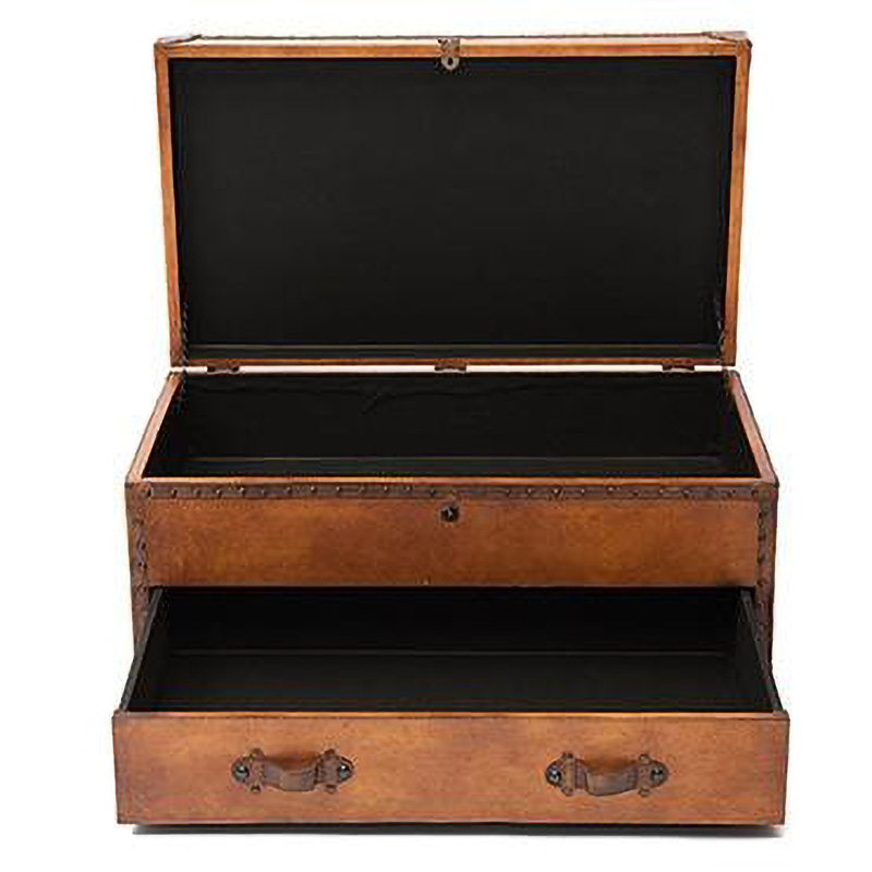 Стол-сундук Vintage buffalo leather chest-table Коричневый винтаж в Самаре | Loft Concept 