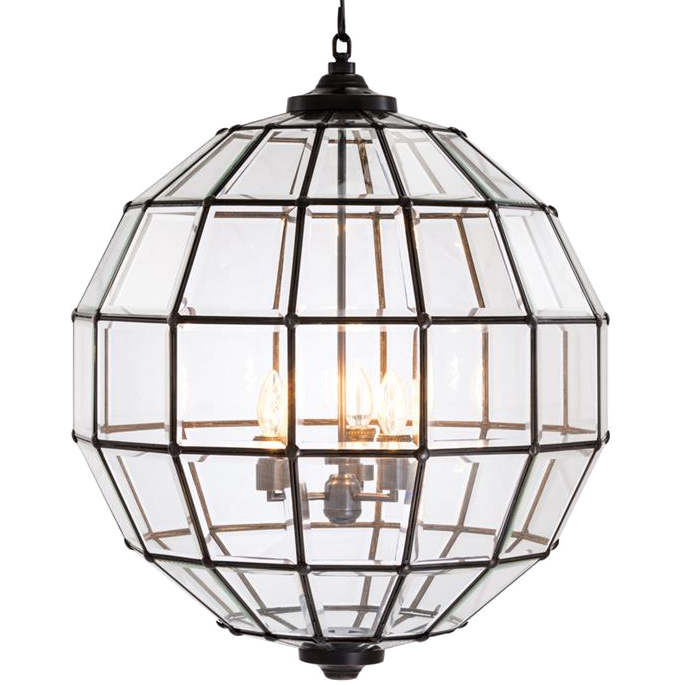 Люстра Lantern Luna Bronze L Темная бронза Прозрачный (Transparent) в Самаре | Loft Concept 