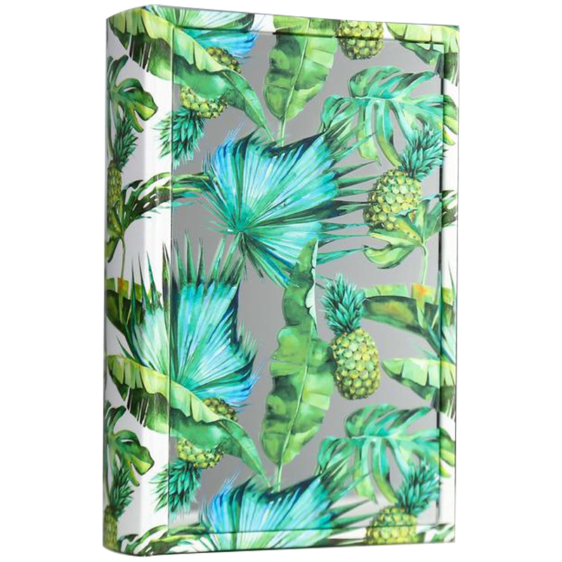 Шкатулка-книга Pineapples and Leaves Mirror Book Box Зеленый Белый Зеркало в Самаре | Loft Concept 