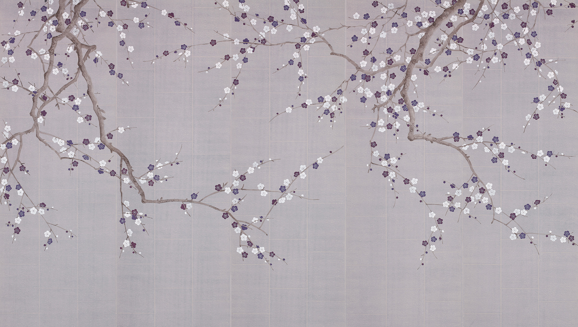 Обои ручная роспись Plum Blossom Lavender on Rich Mauve India tea paper Обои ручная роспись Plum Blossom Lavender on Rich Mauve India tea paper - постер Loft-Concept в Самаре