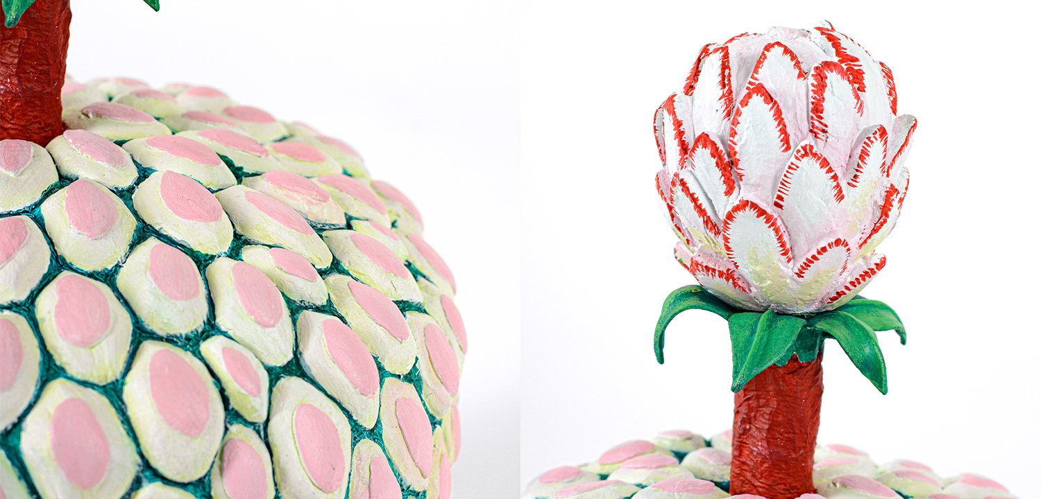 Статуэтка тропический фрукт Tropical Fruit pink and turquoise - фото №1