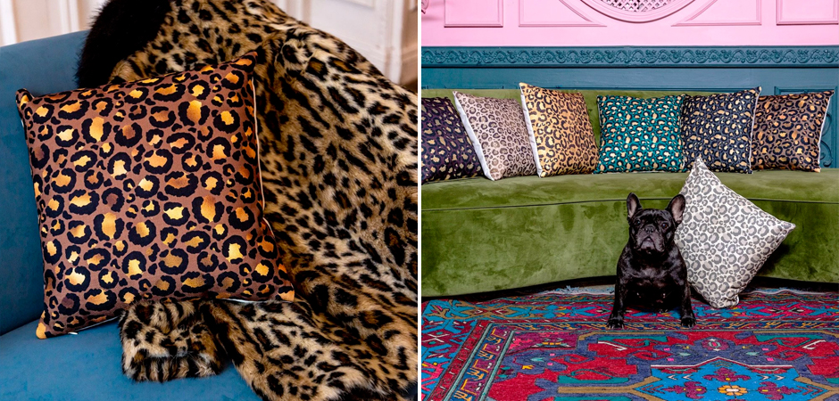 Декоративная подушка с леопардовым принтом Wild animals Dark - Loft-Concept в Самаре