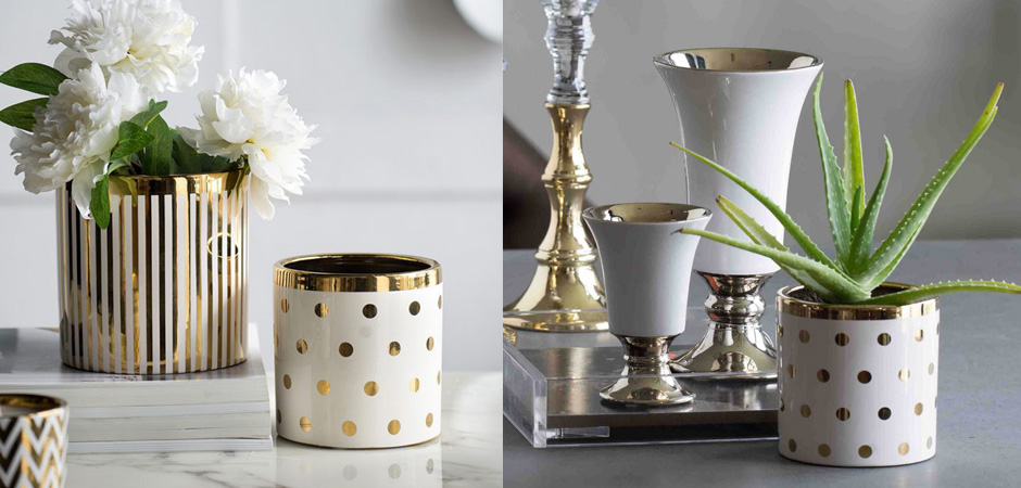 Ваза Gold & White Peas Ваза Gold & White Peas - Loft-Concept в Самаре