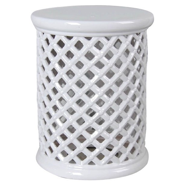 Керамический табурет Romb Garden Stool - White Белый в Самаре | Loft Concept 