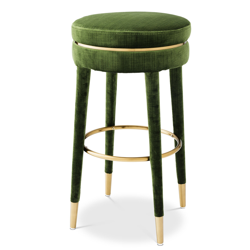 Барный стул Eichholtz Bar Stool Parisian green Зеленый Латунь в Самаре | Loft Concept 