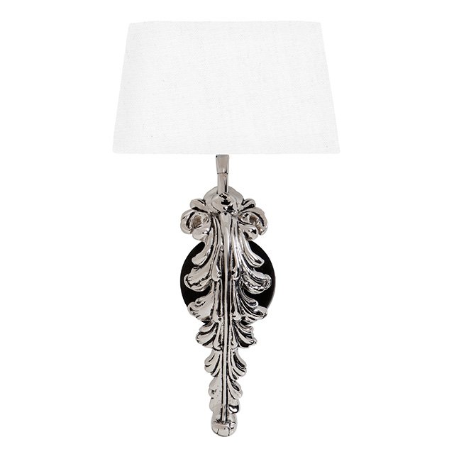 Бра Eichholtz Wall Lamp Beau Site Nickel+White Никель Белый в Самаре | Loft Concept 