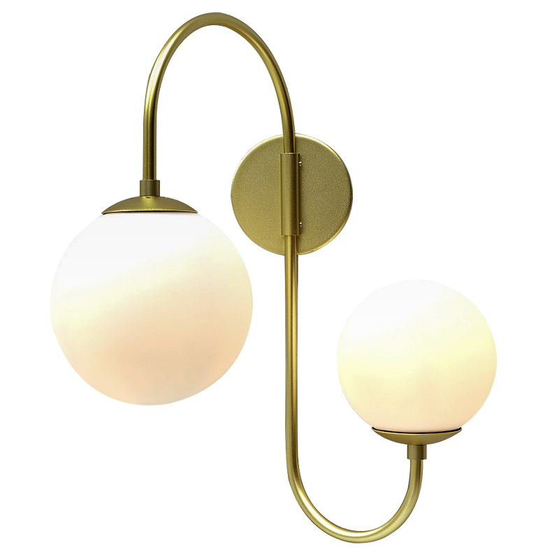 Бра Gooseneck Pelle Gold Wall Lamp Золотой Белый в Самаре | Loft Concept 