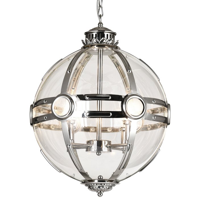 Люстра Eichholtz Lantern Hagerty Silver Прозрачное Стекло Хром в Самаре | Loft Concept 