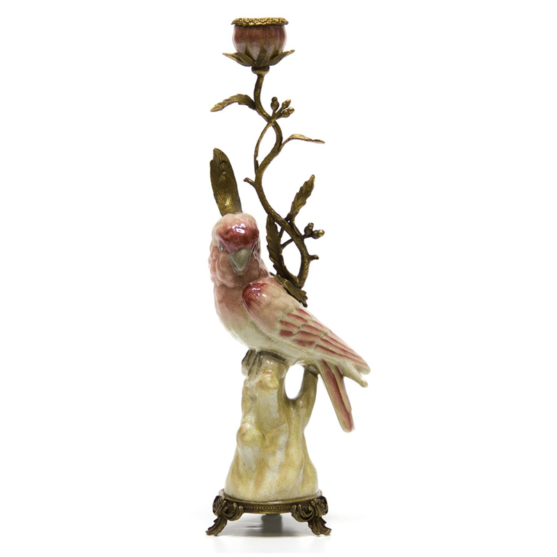 Подсвечник Pink Parrot Candlestick L or R Бронза Розовый (Rose) в Самаре | Loft Concept 