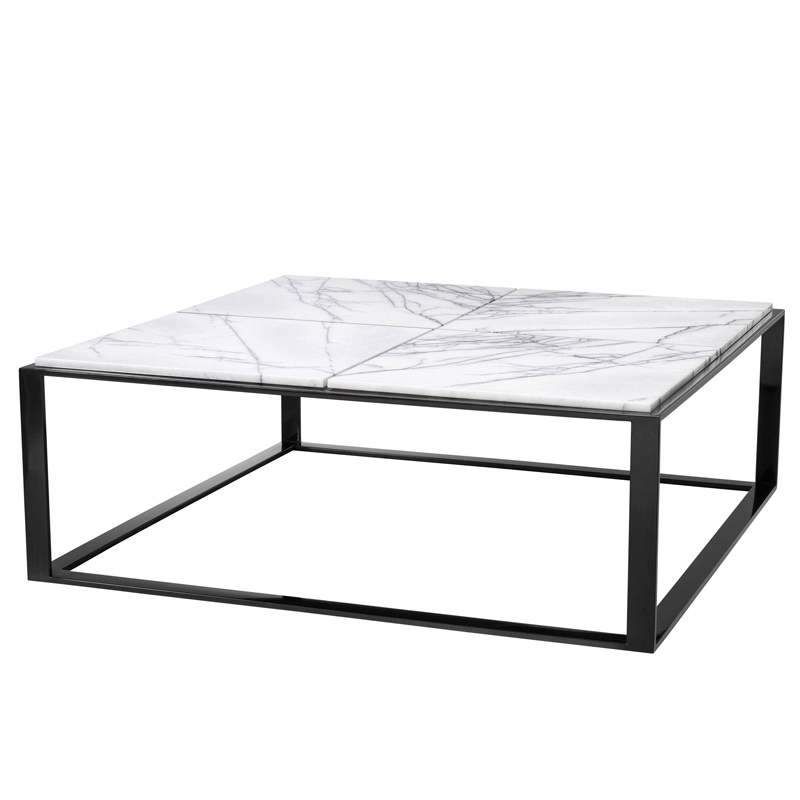 Кофейный стол Eichholtz Coffee Table San Ramon Черный Белый Мрамор Bianco в Самаре | Loft Concept 